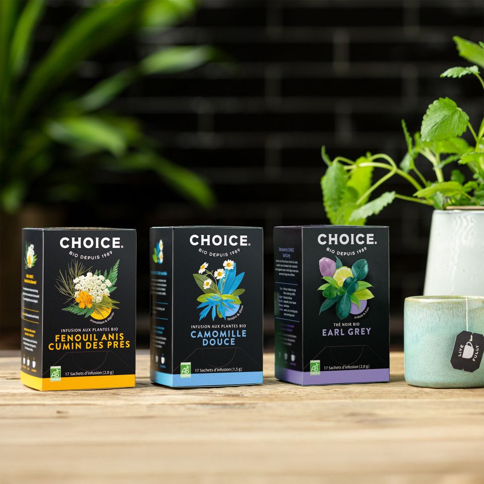 Choice - FENOUIL ANIS CUMIN DES PRÉS, CAMOMILLE DOUCE, EARL GREY